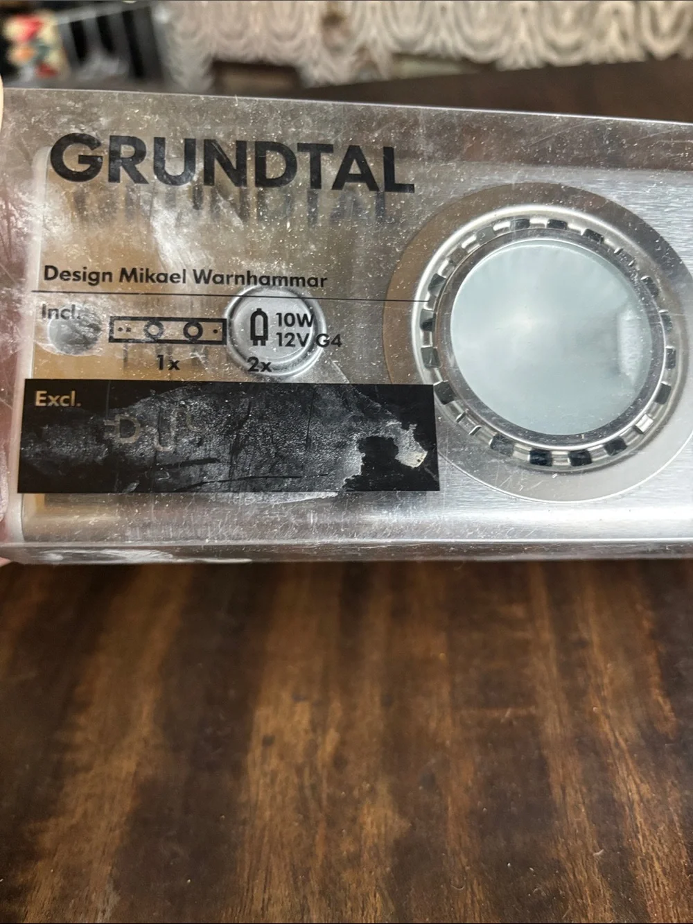 Ikea Grundtal Swedish stainless steel under cabinet lighting 10W/12V 2 bulb 14”